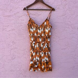 Olivaceous Floral Mini Dress Size Large